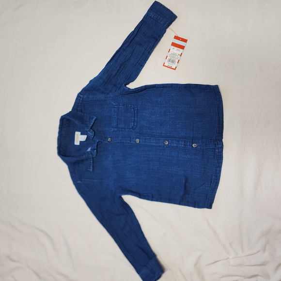 OshKosh B'Gosh Kids' Plaid and Denim Shirt Set of 2 (4T), 100% Cotton. - Picture 7 of 12